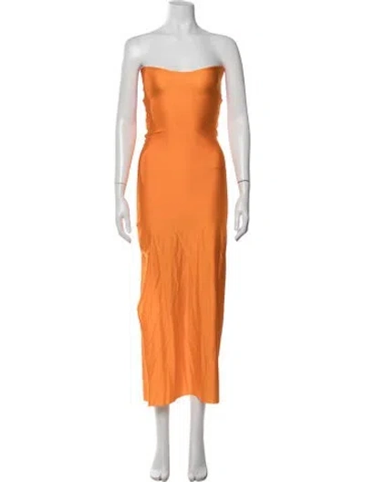 Pre-owned Baobab Strapless Long Dress In Orange