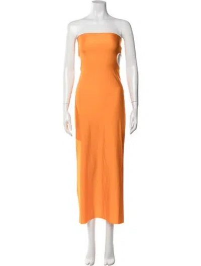 Pre-owned Baobab Strapless Long Dress In Orange