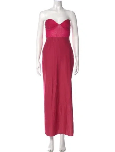 Pre-owned Baobab Strapless Long Dress In Pink