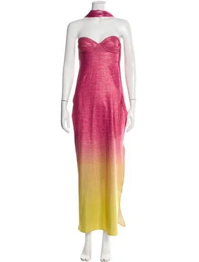 Pre-owned Baobab Strapless Long Dress In Pink