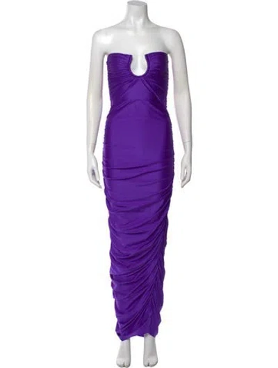 Pre-owned Baobab Strapless Long Dress In Purple