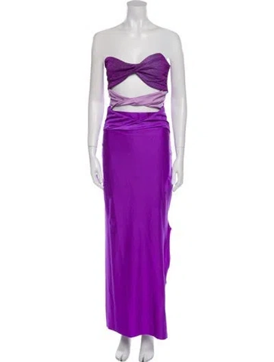 Pre-owned Baobab Strapless Long Dress In Purple