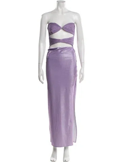 Pre-owned Baobab Strapless Long Dress In Purple
