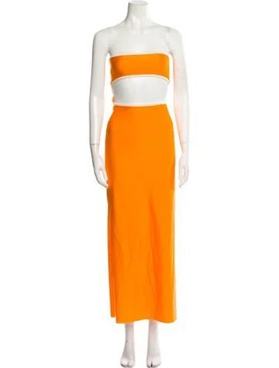 Pre-owned Baobab Strapless Long Dress W/ Tags In Orange