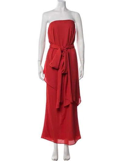 Pre-owned Baobab Strapless Long Dress W/ Tags In Red