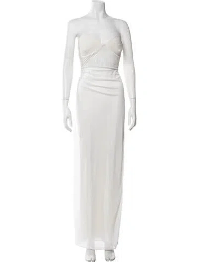 Pre-owned Baobab Strapless Long Dress In White
