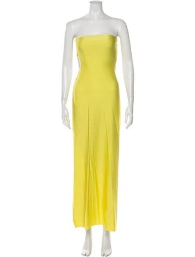 Pre-owned Baobab Strapless Long Dress In Yellow