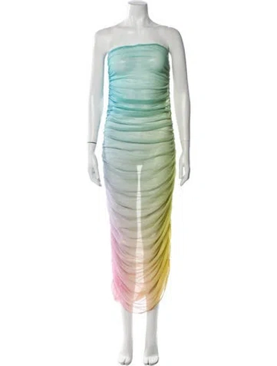 Pre-owned Baobab Strapless Midi Length Dress In Green