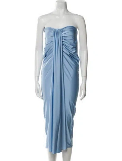 Pre-owned Baobab Strapless Midi Length Dress W/ Tags In Blue