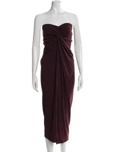 Pre-owned Baobab Strapless Midi Length Dress W/ Tags In Burgundy