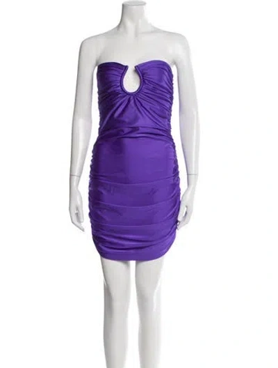 Pre-owned Baobab Strapless Mini Dress In Purple