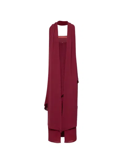 Baobab Strapless Scarf-detail Dress In Red