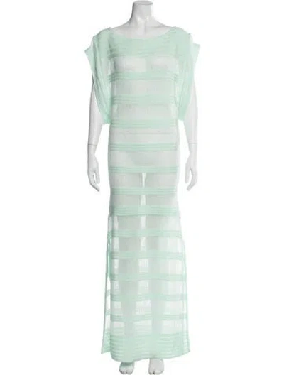 Pre-owned Baobab Striped Long Dress In Green