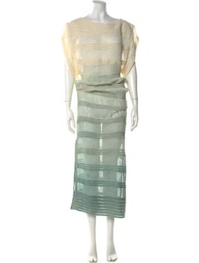 Pre-owned Baobab Striped Long Dress In Neutral