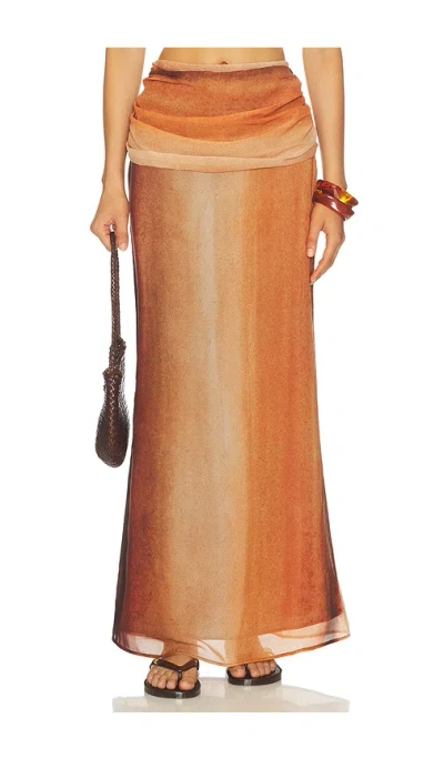Baobab Sumaq Maxi Skirt In Orange
