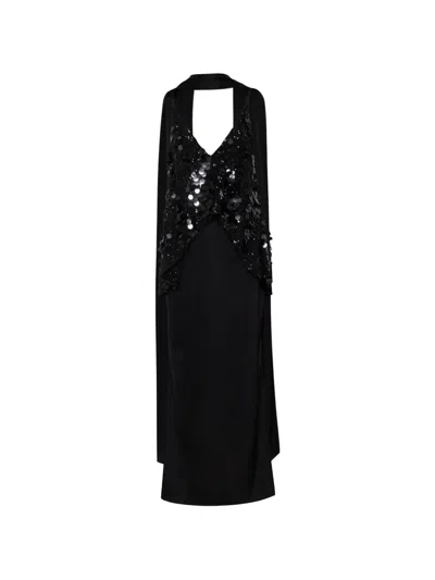 Baobab Tanis Sequin V-neck Maxi Dress In Black