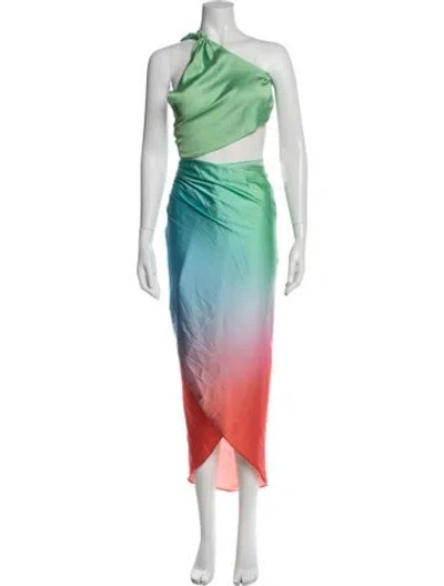 Pre-owned Baobab Tie-dye Print Cover-up In Green