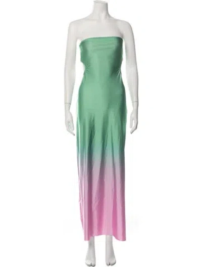 Pre-owned Baobab Tie-dye Print Long Dress In Green