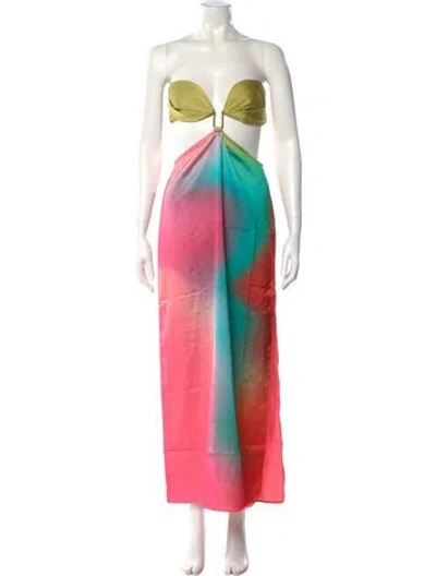 Pre-owned Baobab Tie-dye Print Long Dress In Pink