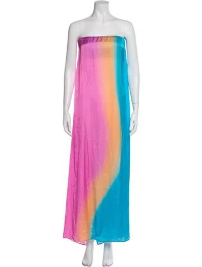 Pre-owned Baobab Tie-dye Print Long Dress In Pink