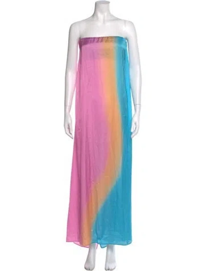 Pre-owned Baobab Tie-dye Print Long Dress In Pink