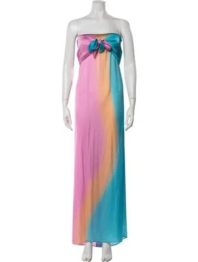 Pre-owned Baobab Tie-dye Print Long Dress In Pink