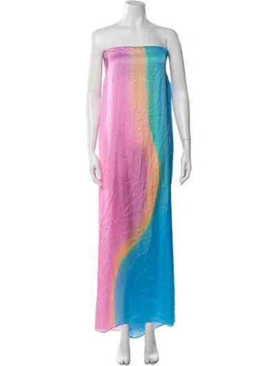 Pre-owned Baobab Tie-dye Print Long Dress In Pink