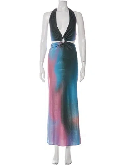 Pre-owned Baobab Tie-dye Print Long Dress W/ Tags In Green