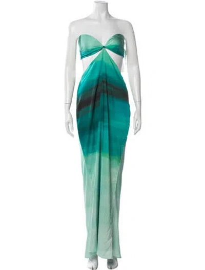 Pre-owned Baobab Tie-dye Print Long Dress W/ Tags In Green