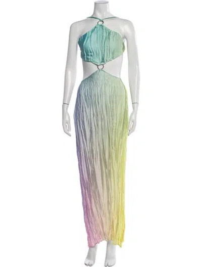 Pre-owned Baobab Tie-dye Print Long Dress W/ Tags In Green