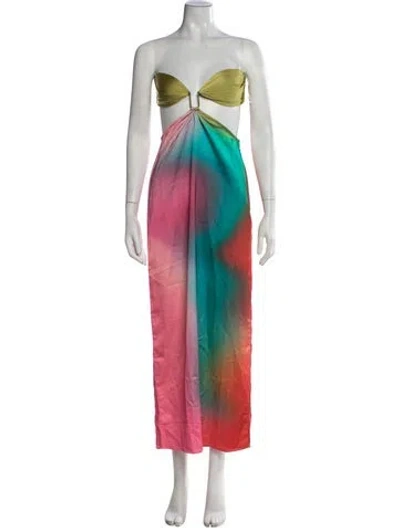 Pre-owned Baobab Tie-dye Print Long Dress W/ Tags In Pink