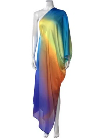 Pre-owned Baobab Tie-dye Print Long Dress In Yellow