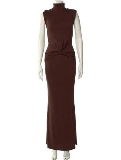 Pre-owned Baobab Turtleneck Long Dress In Brown