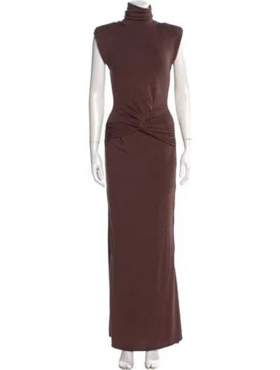 Pre-owned Baobab Turtleneck Long Dress In Brown