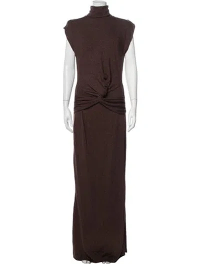 Pre-owned Baobab Turtleneck Long Dress In Brown