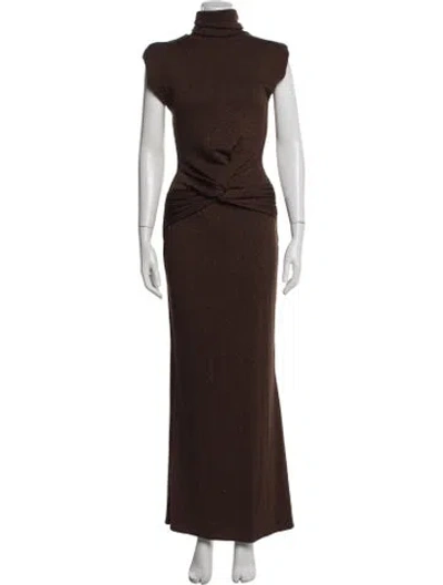 Pre-owned Baobab Turtleneck Long Dress In Brown