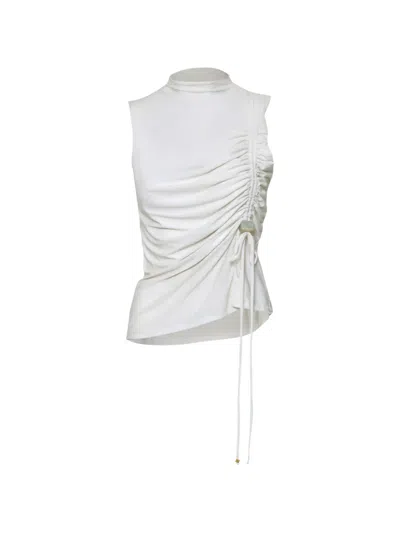 Baobab Uli Ruched Stone-embellished Top In Gray