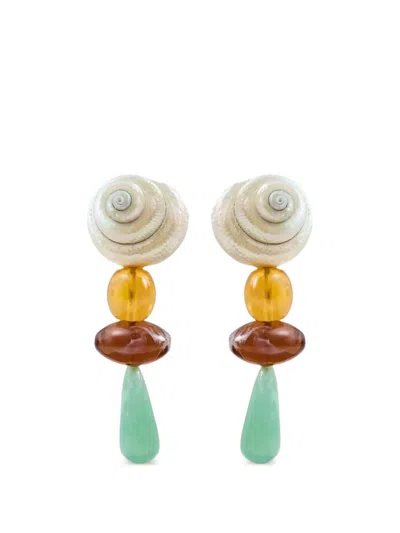Baobab Valle Shell Resin-bead Earrings In Multi