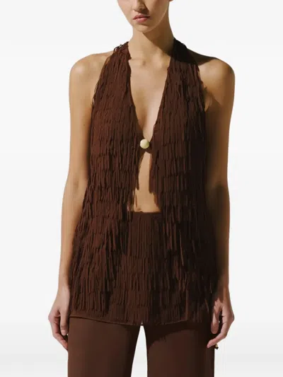 Baobab Vicono Fringe-detail Top In Brown