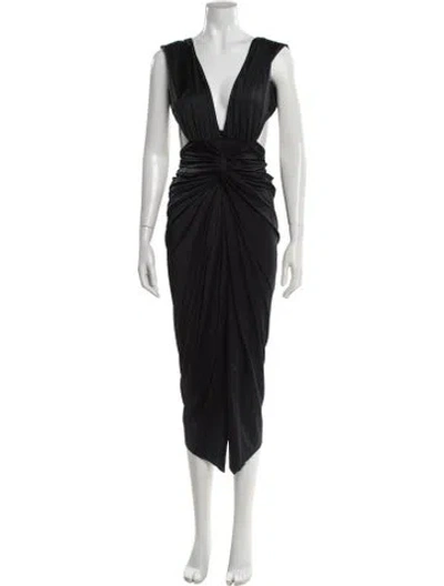 Pre-owned Baobab V-neck Knee-length Dress In Gray