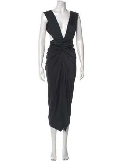 Pre-owned Baobab V-neck Long Dress In Black