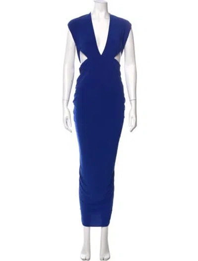 Pre-owned Baobab V-neck Long Dress In Blue