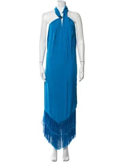 Pre-owned Baobab V-neck Long Dress In Blue