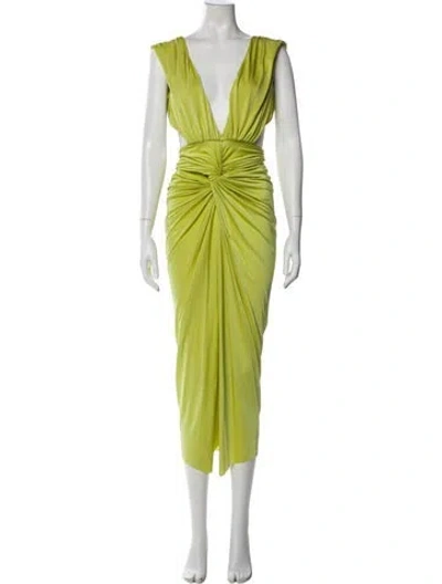 Pre-owned Baobab V-neck Long Dress In Green
