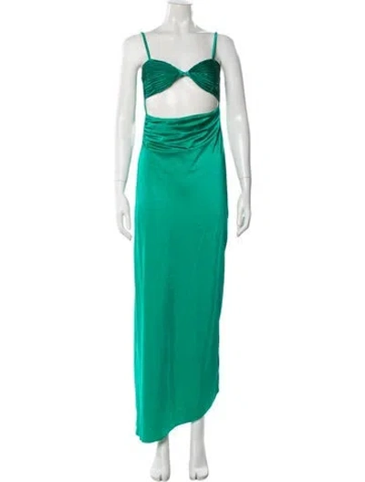 Pre-owned Baobab V-neck Long Dress In Green