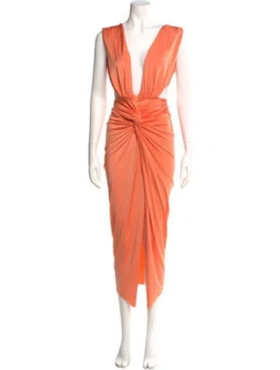 Pre-owned Baobab V-neck Long Dress In Orange