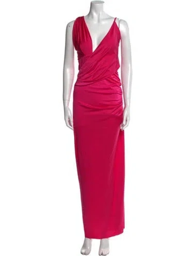 Pre-owned Baobab V-neck Long Dress In Pink