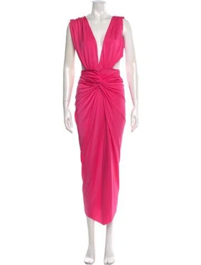 Pre-owned Baobab V-neck Long Dress In Pink