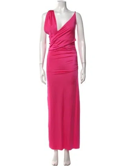 Pre-owned Baobab V-neck Long Dress In Pink