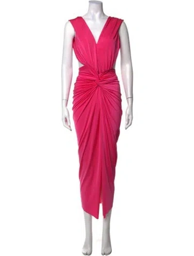 Pre-owned Baobab V-neck Long Dress In Pink